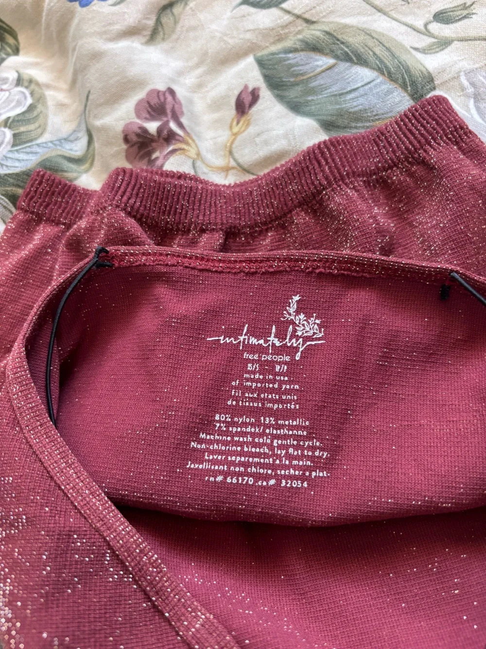 Free People Sparkle rust Burgundy Camisole